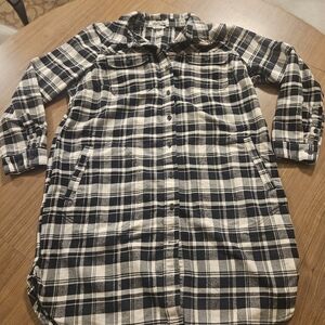 Black and White Plaid Shirt Dress